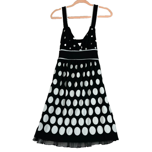 Speechless Womens Size Medium Black & White Polka Dot Print Summer Dress Y2k - Picture 1 of 7